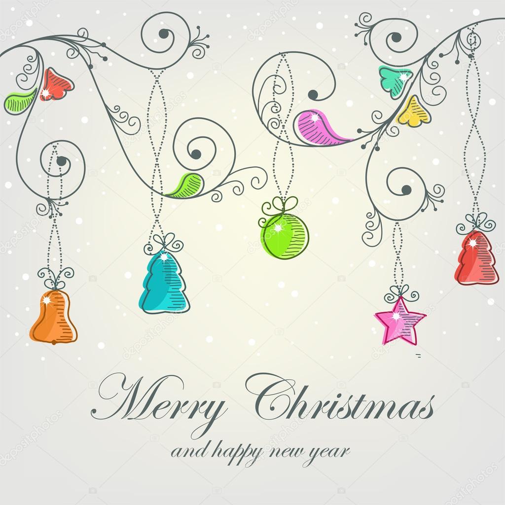 Beautiful Christmas card with Christmas decorations