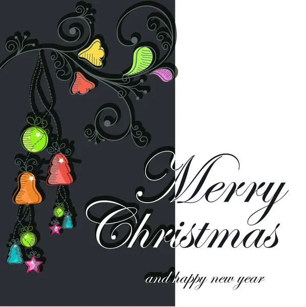 Beautiful Christmas card with Christmas decorations — Stock Vector