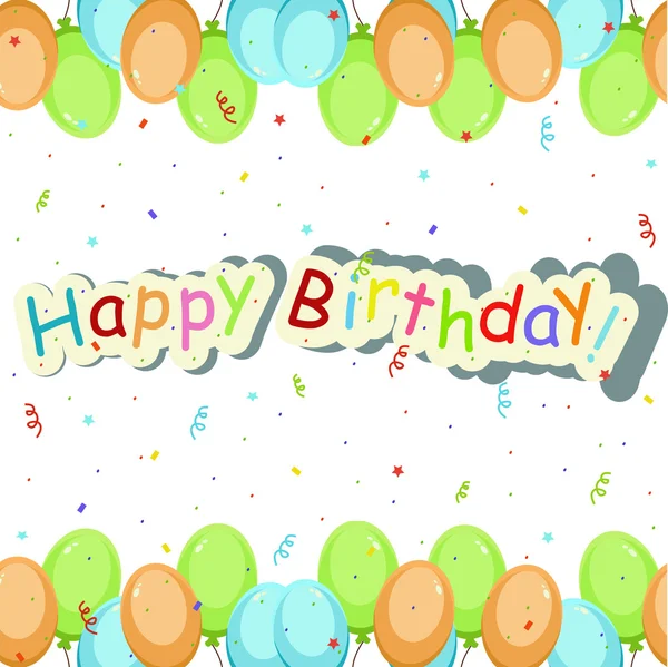 Hermosa tarjeta con cumpleaños — Vector de stock