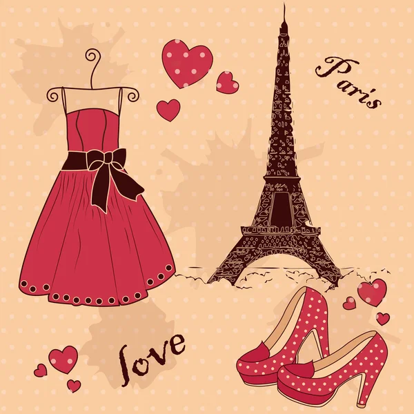 Hermoso conjunto de "Desde París con amor " — Vector de stock