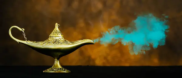 Wish lamp, the lamp from which the genie emerges