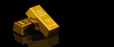 Golden Bars on Black Background
