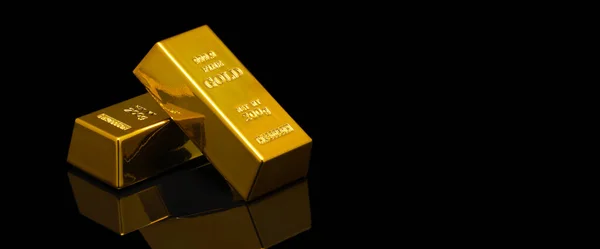 Golden Bars Black Background — Stock fotografie