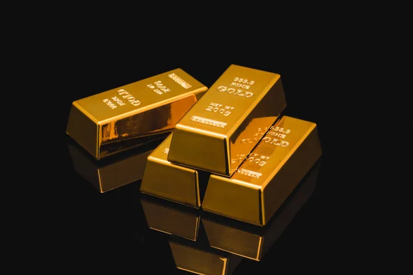 Golden Bars Black Background — Foto Stock