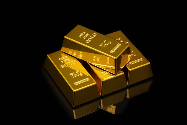 Golden Bars Black Background — Foto Stock