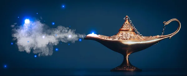 Wish lamp, the lamp from which the genie emerges