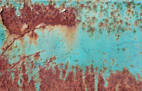 Rusty Peeled Painted Metal Sheet Rusty Metal Texture Background Close Stock Photo