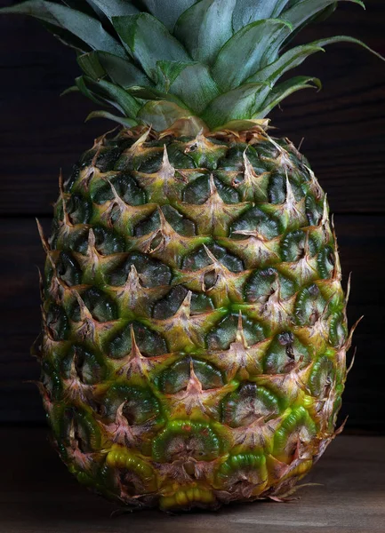 Ripe Pineapples Wooden Table Close — Fotografia de Stock