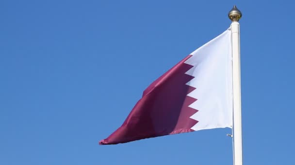 Bandera Nacional de Qatar — Vídeos de Stock