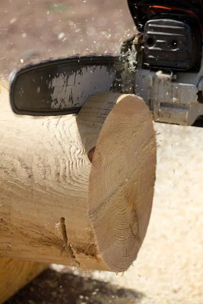 Uomo taglio albero — Foto Stock