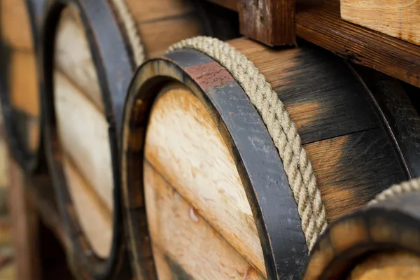 Wooden wine barrels