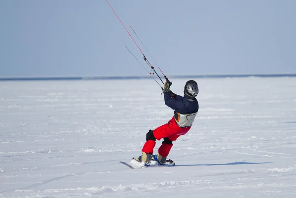 Snowkiting zima — Zdjęcie stockowe