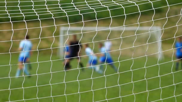 Niños fútbol juego — Vídeos de Stock