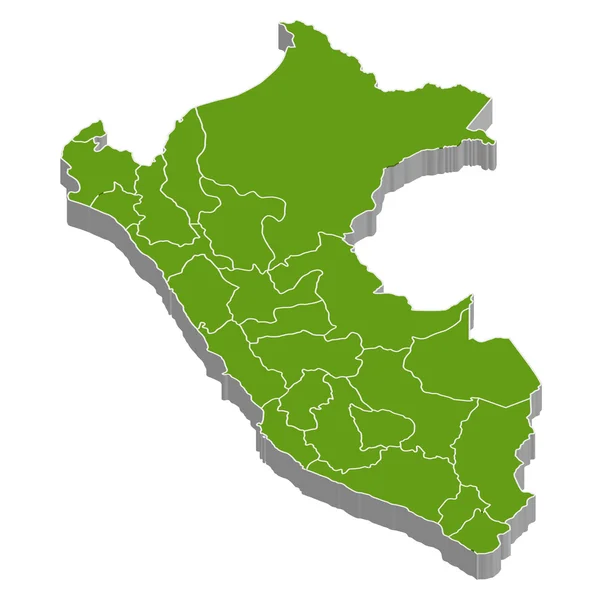 Mapa peru — Stockový vektor