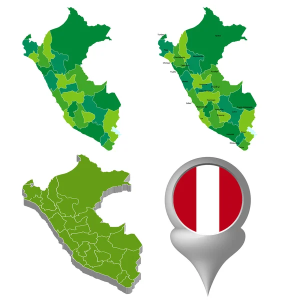 Mappa Perù — Vettoriale Stock