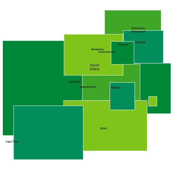 Zuid-Afrikaanse kaart — Stockvector