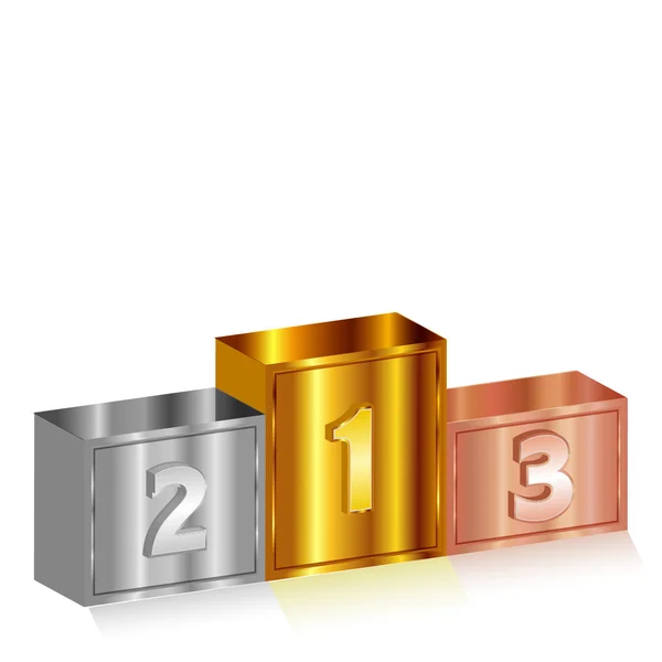 Oro cobre plata premios podio — Vector de stock