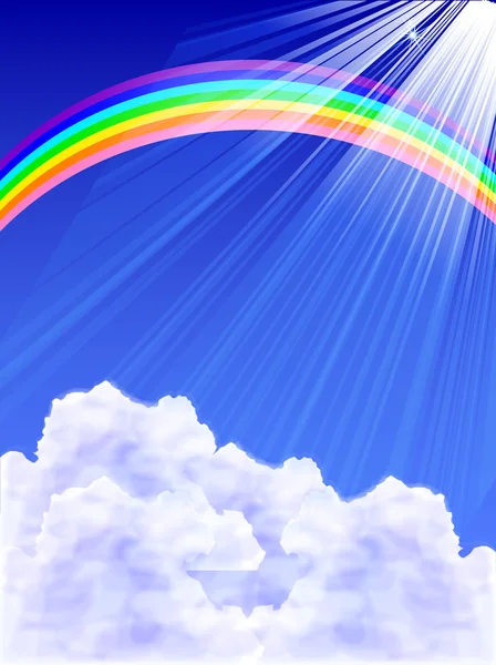 Cielo arco iris fondo — Vector de stock