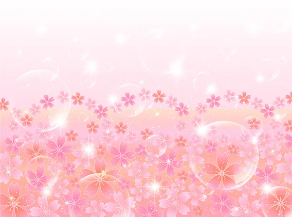 Printemps rose fleurs de cerisier fond — Image vectorielle