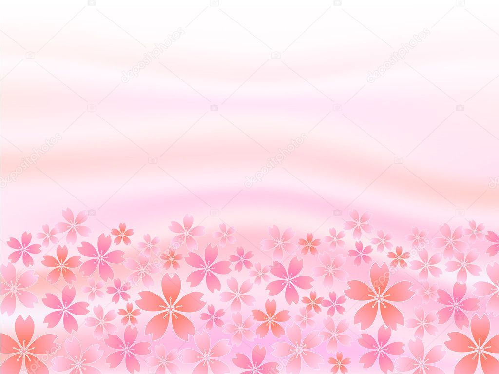 Spring pink cherry blossoms background