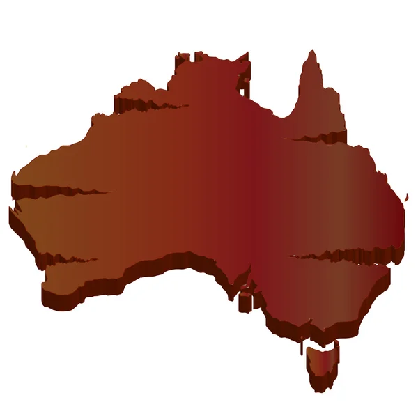 Australie Carte 3D nature sauvage — Image vectorielle