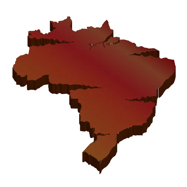 3D kaart wildernis Brazilië — Stockvector