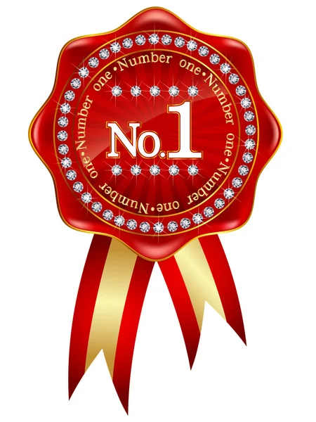 Number one red frame — Stock Vector