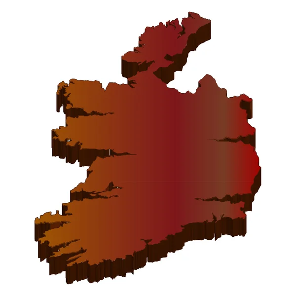 3D Karte Wildnis irland — Stockvektor