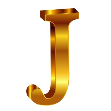 j alfabe altın amblem