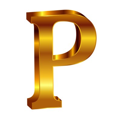 p alfabe altın amblem