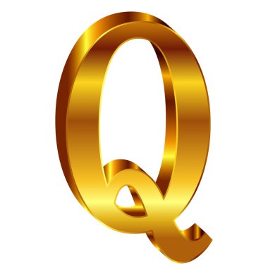 q alfabe altın amblem