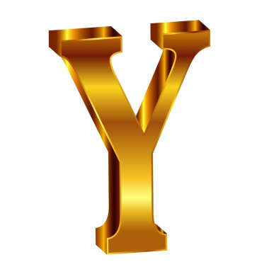 y alfabe altın amblem