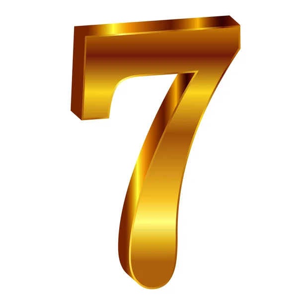 Emblema de oro número 7 — Vector de stock