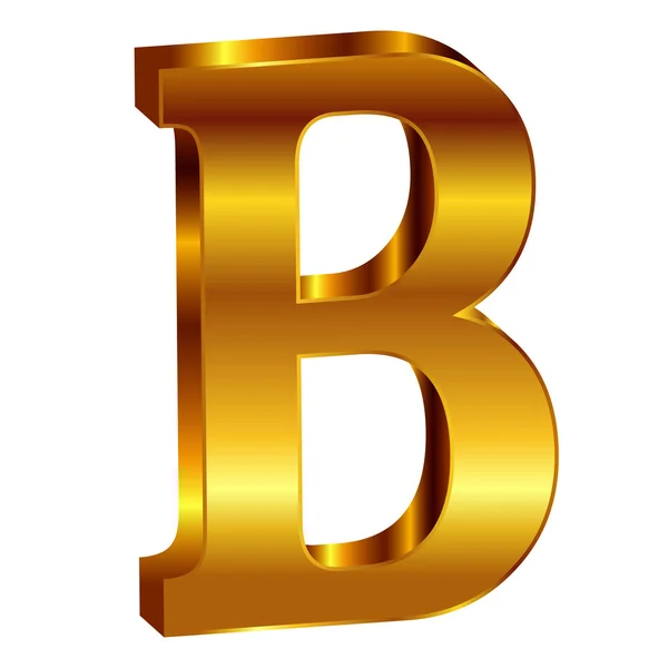 B alfabet guld emblem — Stock vektor