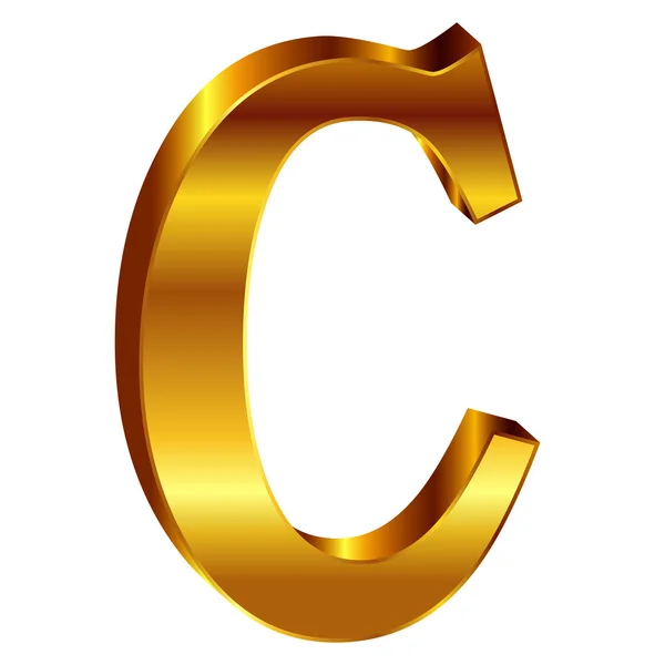 C alfabet guld emblem — Stock vektor