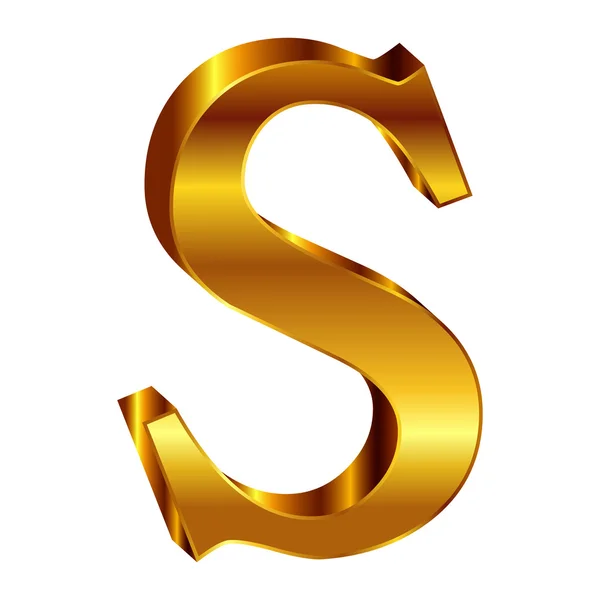 S alfabet guld emblem — Stock vektor