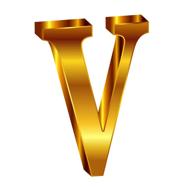 V alphabet gold emblem — Stock Vector