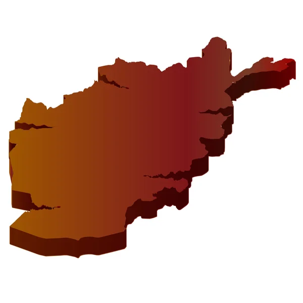 3D mapa divočina Afghánistán — Stockový vektor