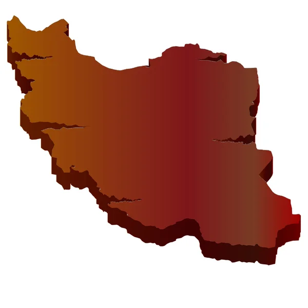 3D karta vildmarken iran — Stock vektor