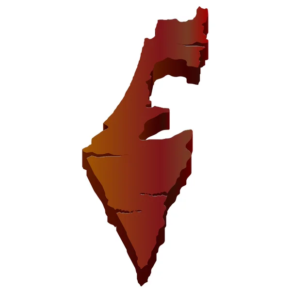 3D mapa divočina Izrael — Stockový vektor
