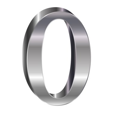 3D alfabe gümüş o