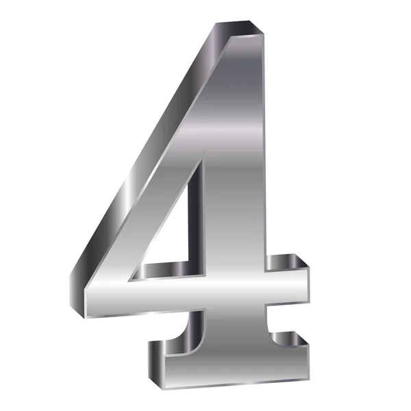 Stříbrný znak 4 číslice — Stockový vektor