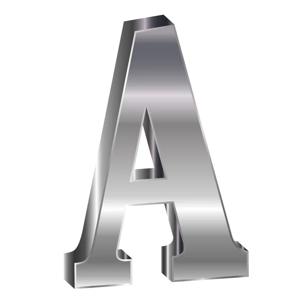 En 3d silver alfabetet — Stock vektor