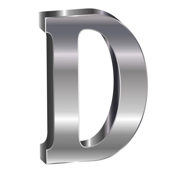 3D silbernes Alphabet d — Stockvektor