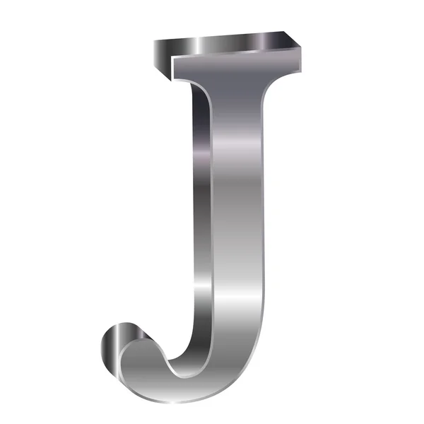 3D-zilver alfabet j — Stockvector