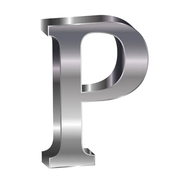 3d Silberalphabet p — Stockvektor