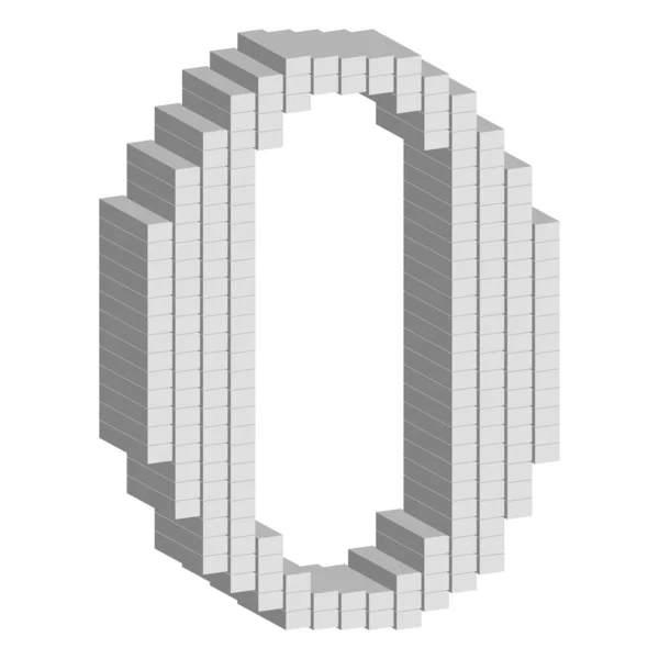 3d 계단 숫자 0 — 스톡 벡터