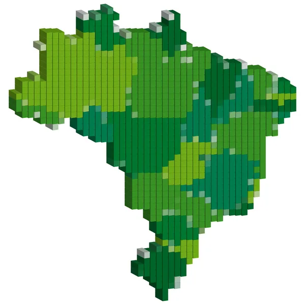 Mapa 3D de Brasil — Vector de stock