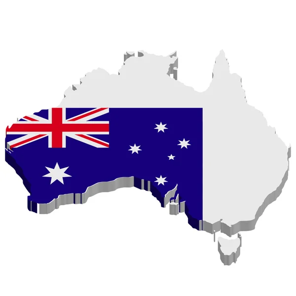 Australie carte drapeau — Image vectorielle