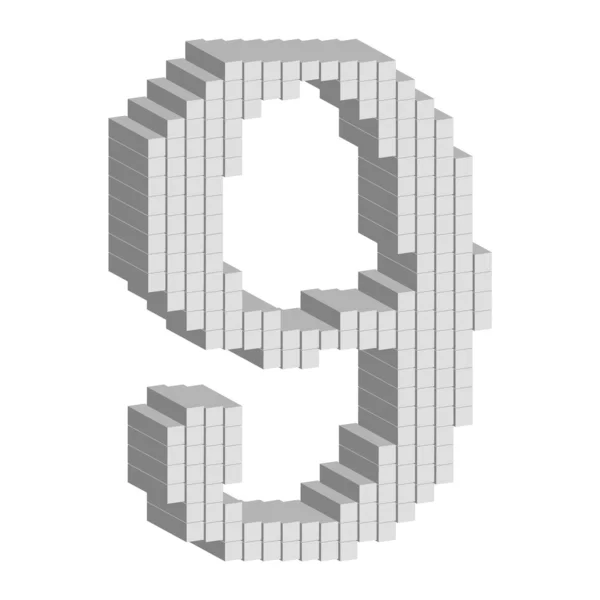 Scala 3D numero 9 — Vettoriale Stock